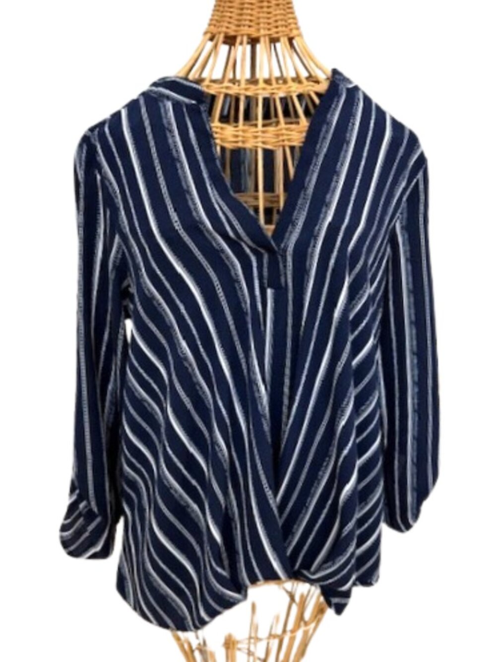Always Indigo navy blue and white striped top.